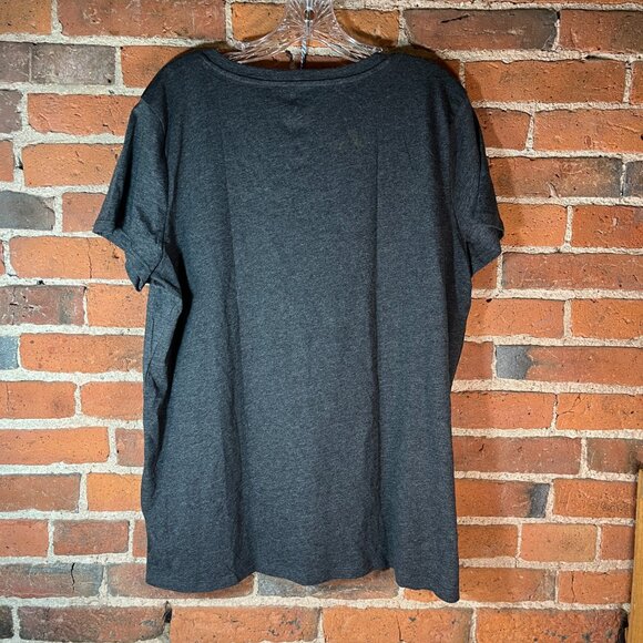 Wicked Glinda & Elphaba Graphic Tee NWT XL Dark Gray Notch Neck Broadway Movie S - Picture 5 of 5